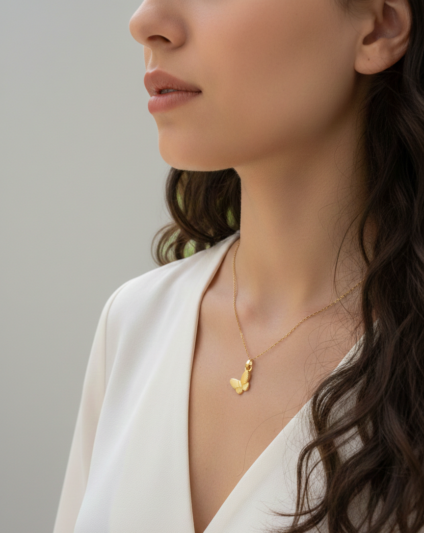 Golden Butterfly Pendant Chain