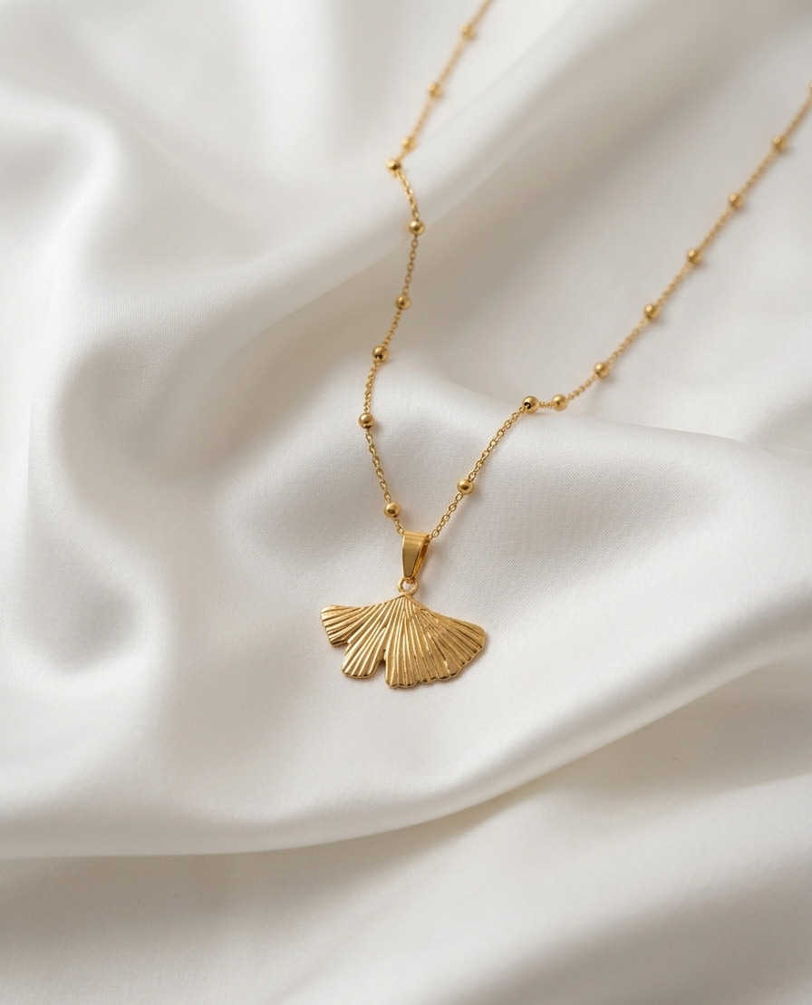 Golden Ginkgo Necklace