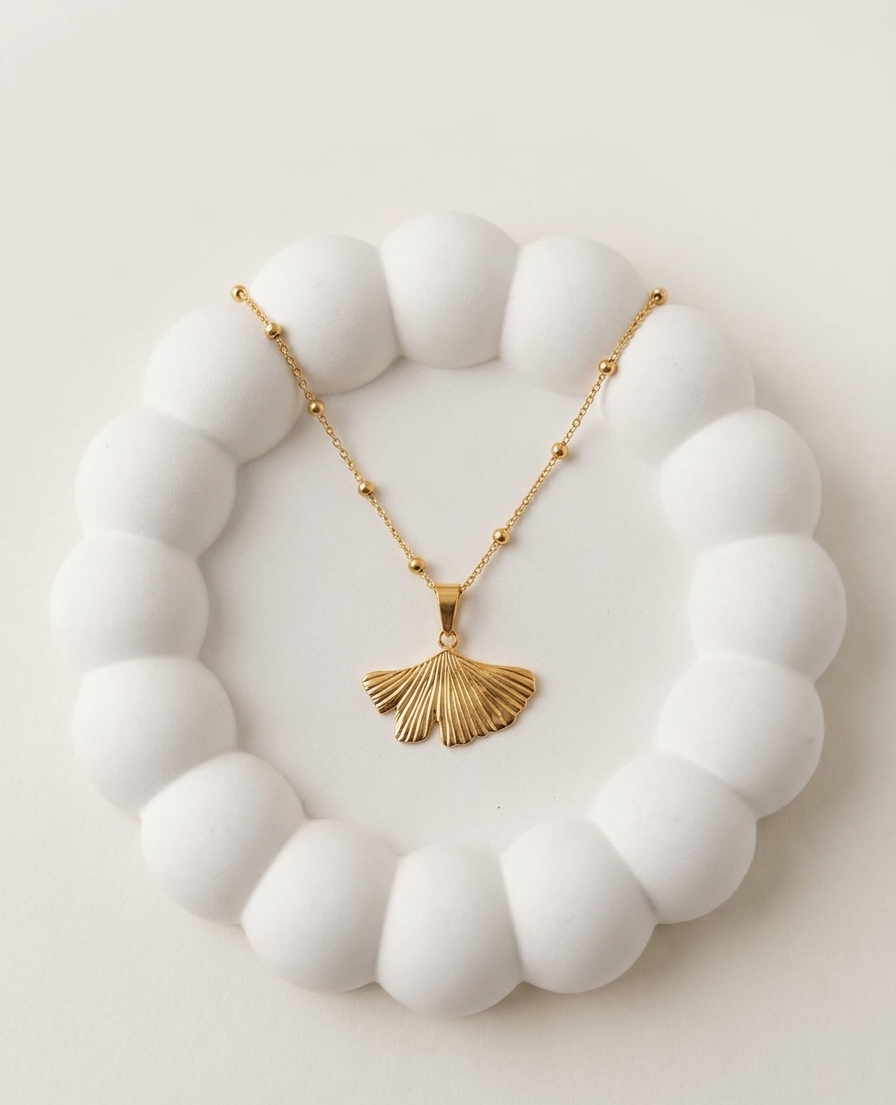 Golden Ginkgo Necklace