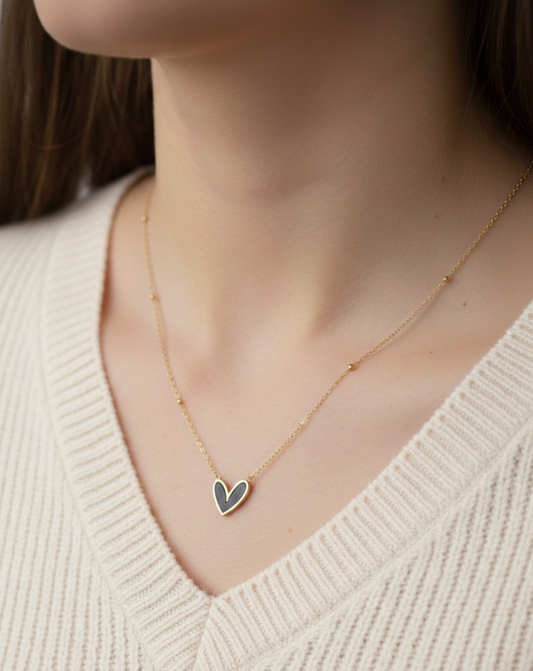 Black Bliss Heart Necklace