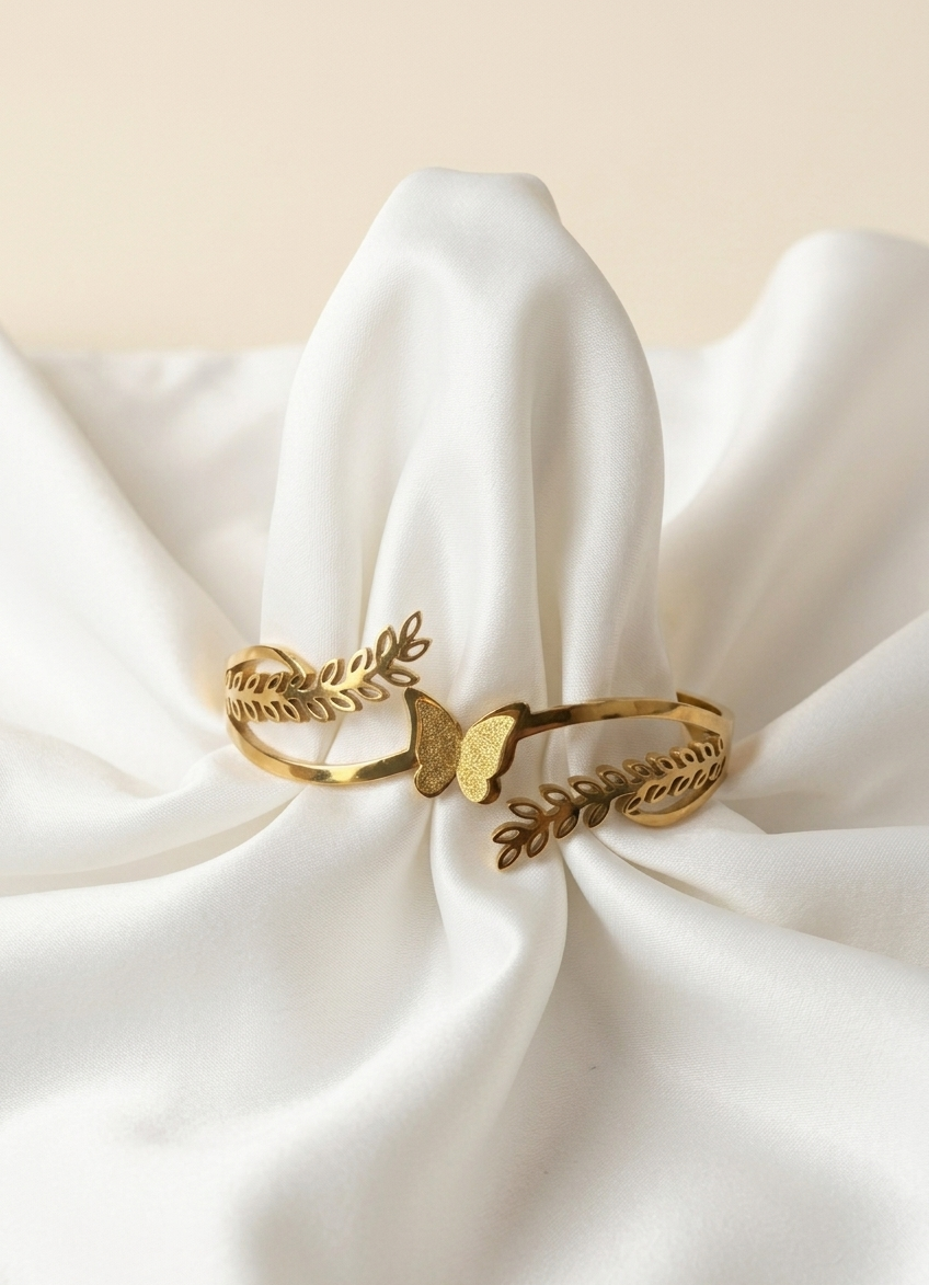 Golden Vine Butterfly Bracelet