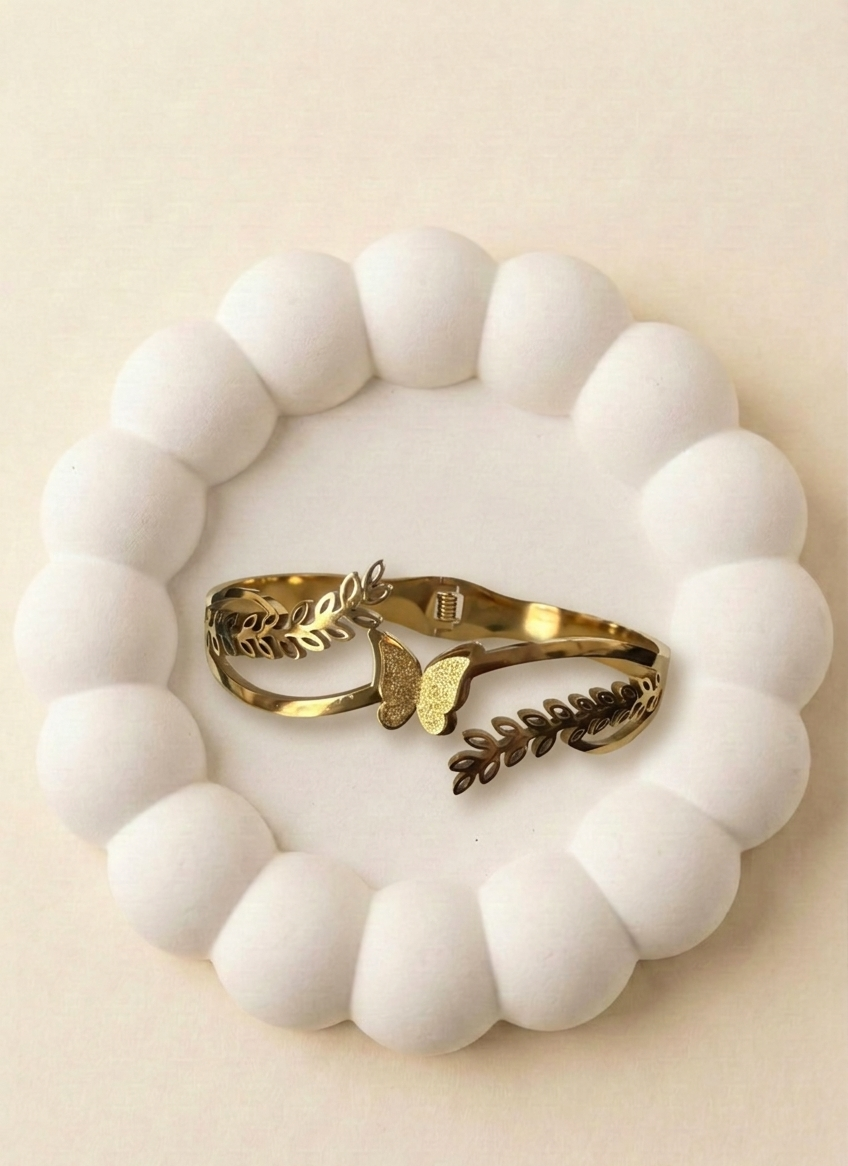Golden Vine Butterfly Bracelet