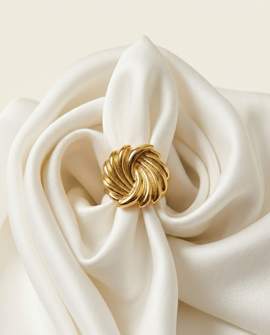 Golden Swirl Ring