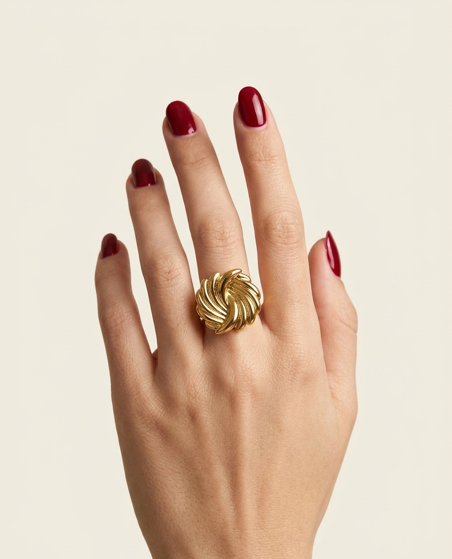 Golden Swirl Ring