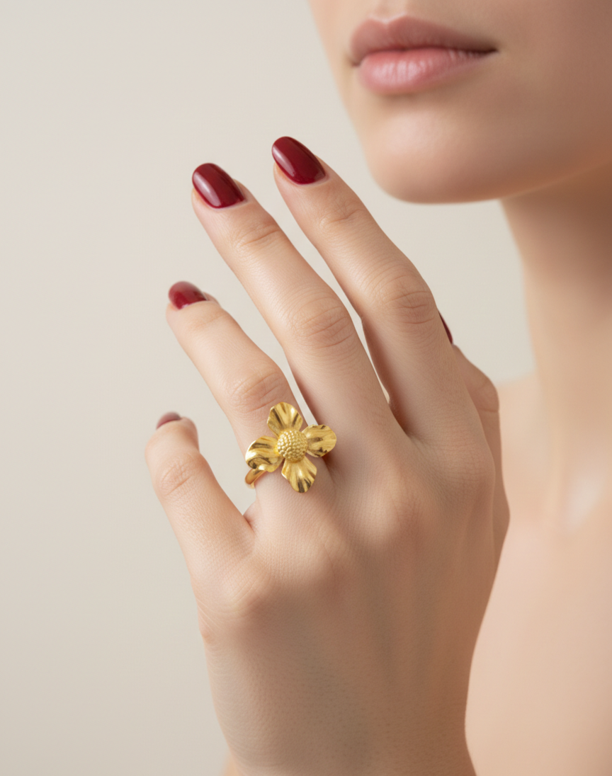 Golden Blossom Ring