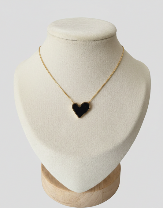 Forever Black Heart Necklace