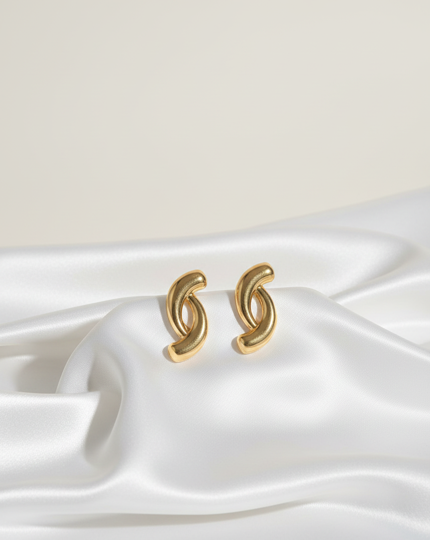 Golden Twist Hoop Earrings