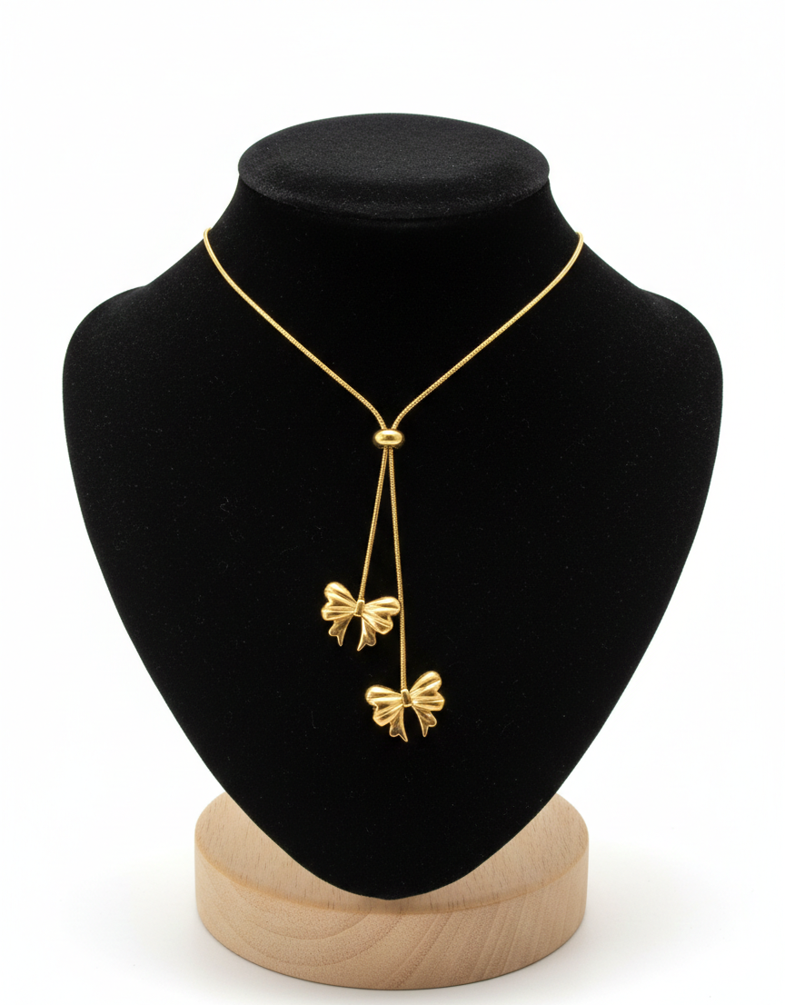 Golden Grace Bow Necklace