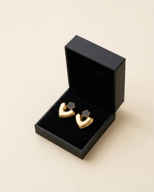 Noir Bloom Hoop Earrings