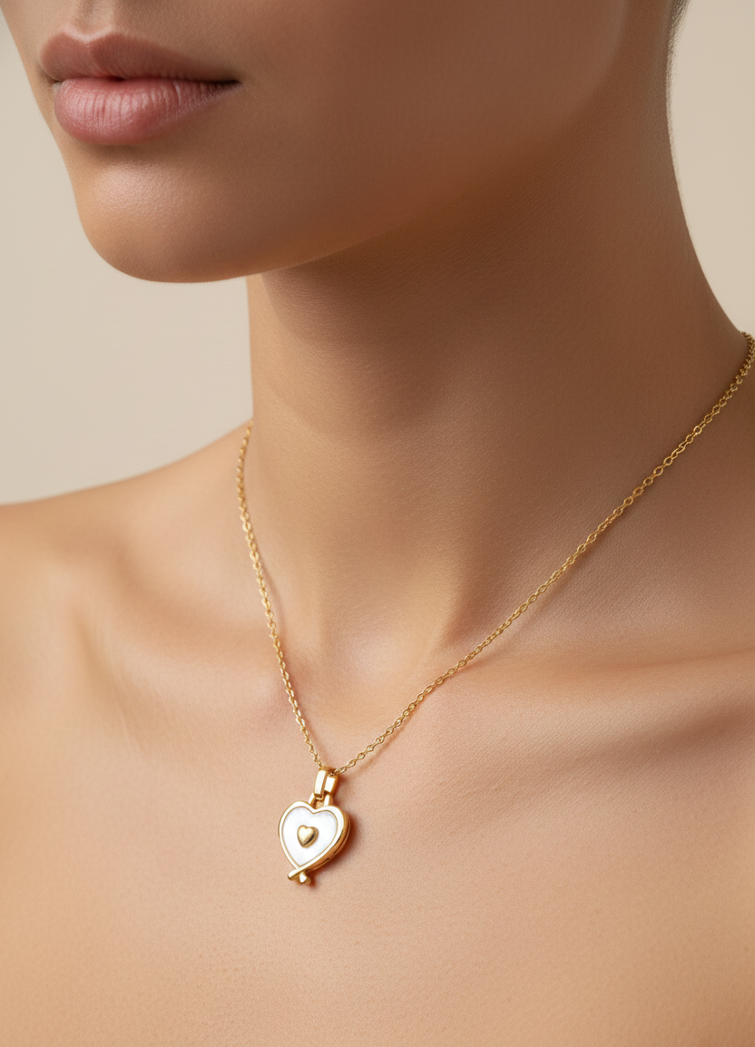 Golden Aura Heart Necklace