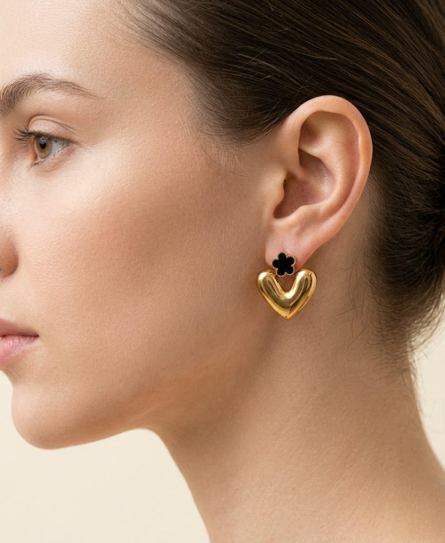 Noir Bloom Hoop Earrings
