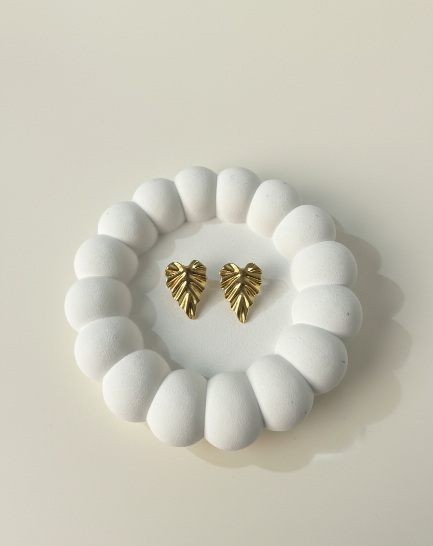 Golden Petal Leaf Earrings