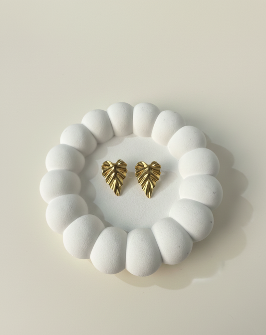 Golden Petal Leaf Earrings