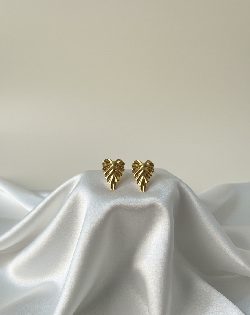 Golden Petal Leaf Earrings