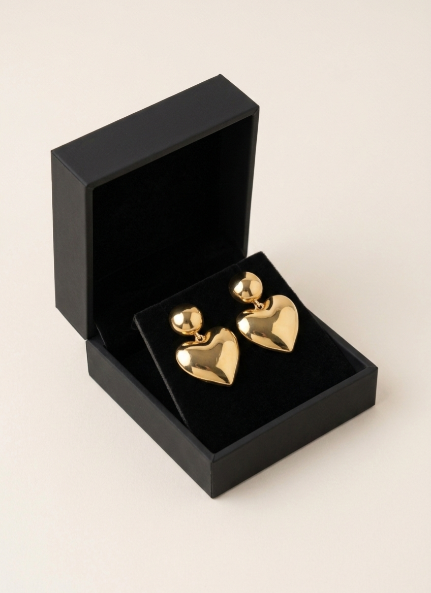 Golden Heart Earrings