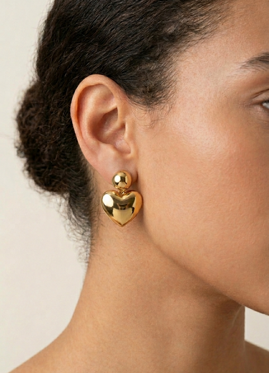 Golden Heart Earrings