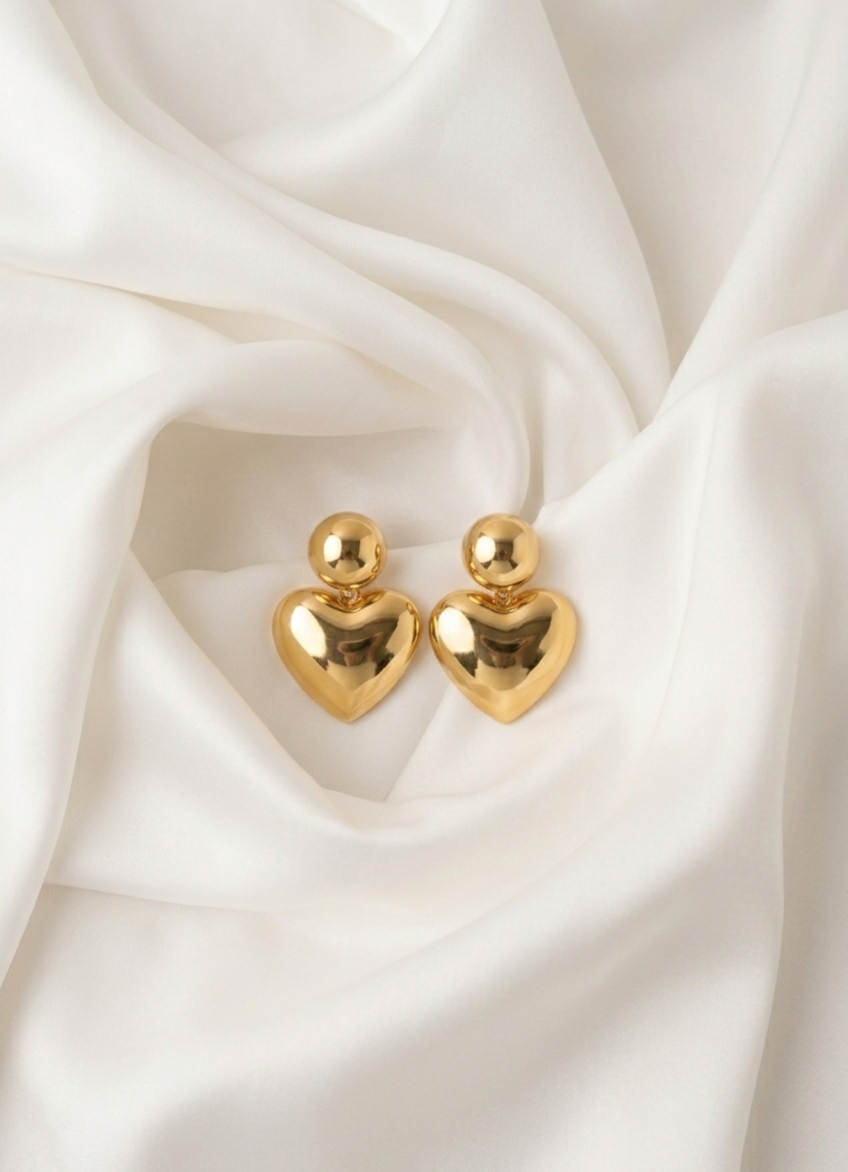 Golden Heart Earrings