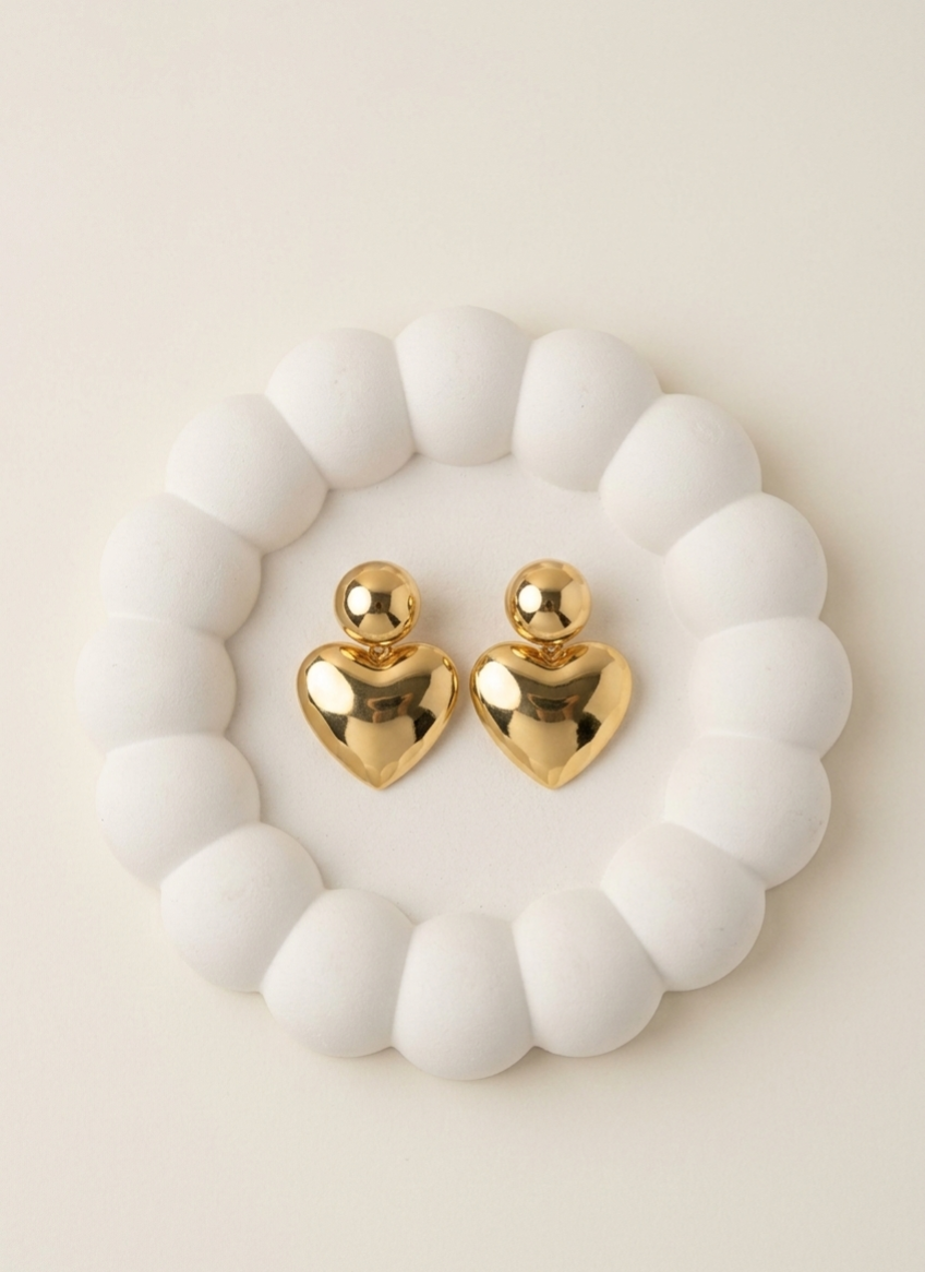 Golden Heart Earrings