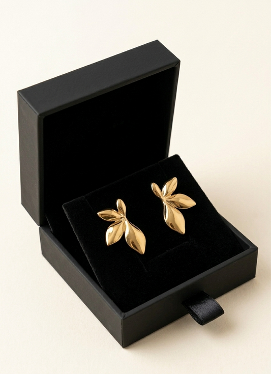 Half Leaf Glow Earrings