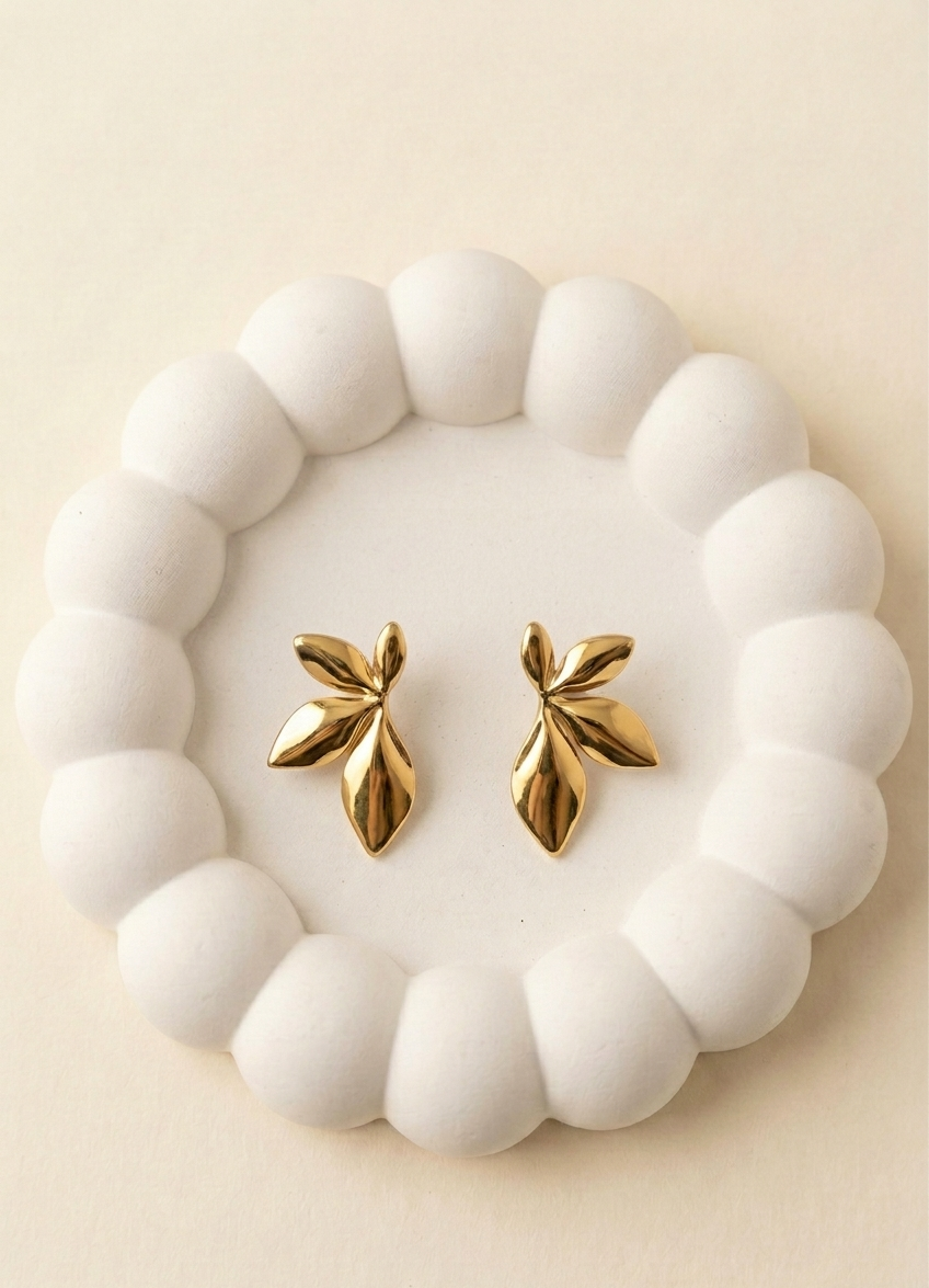Half Leaf Glow Earrings