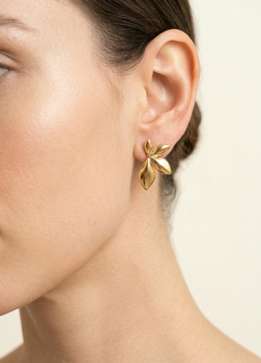 Half Leaf Glow Earrings
