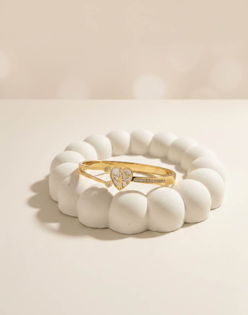 White Aura Heart Bracelet