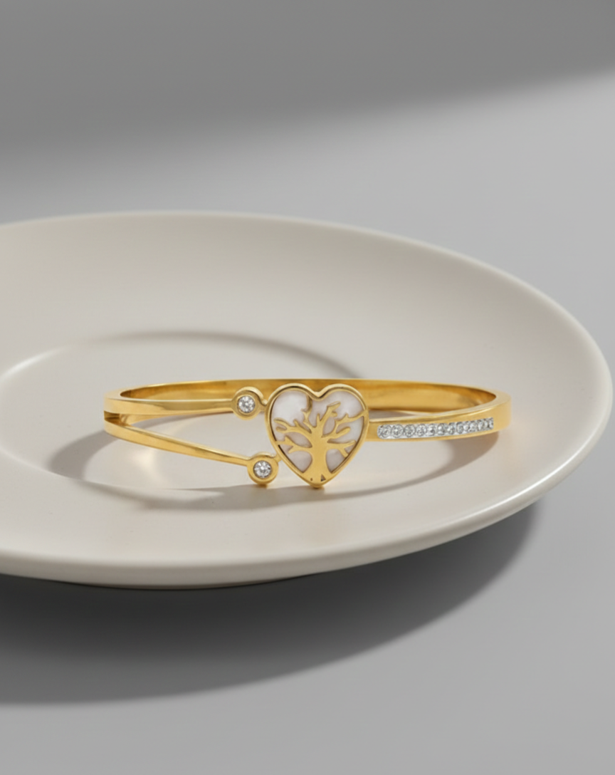 White Aura Heart Bracelet