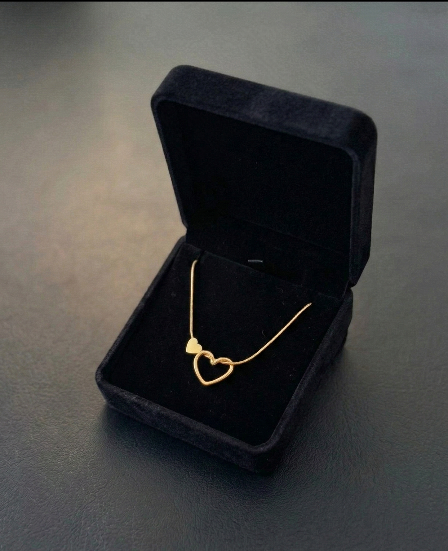 Twin Heart Charm Necklace