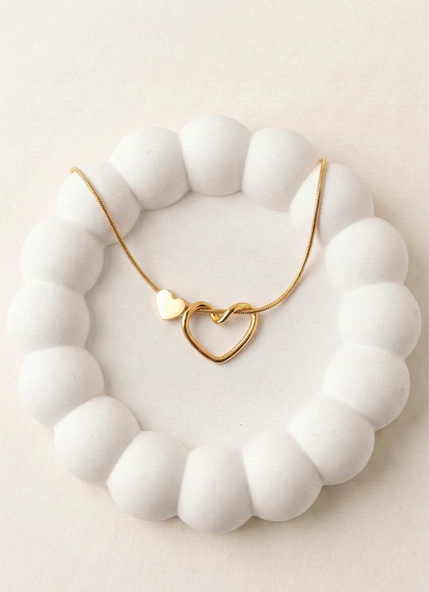 Twin Heart Charm Necklace