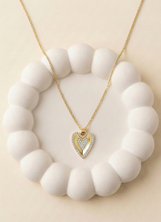 Crystal Heart Glow Necklace