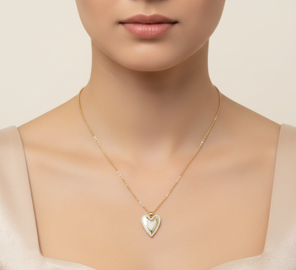 Crystal Heart Glow Necklace