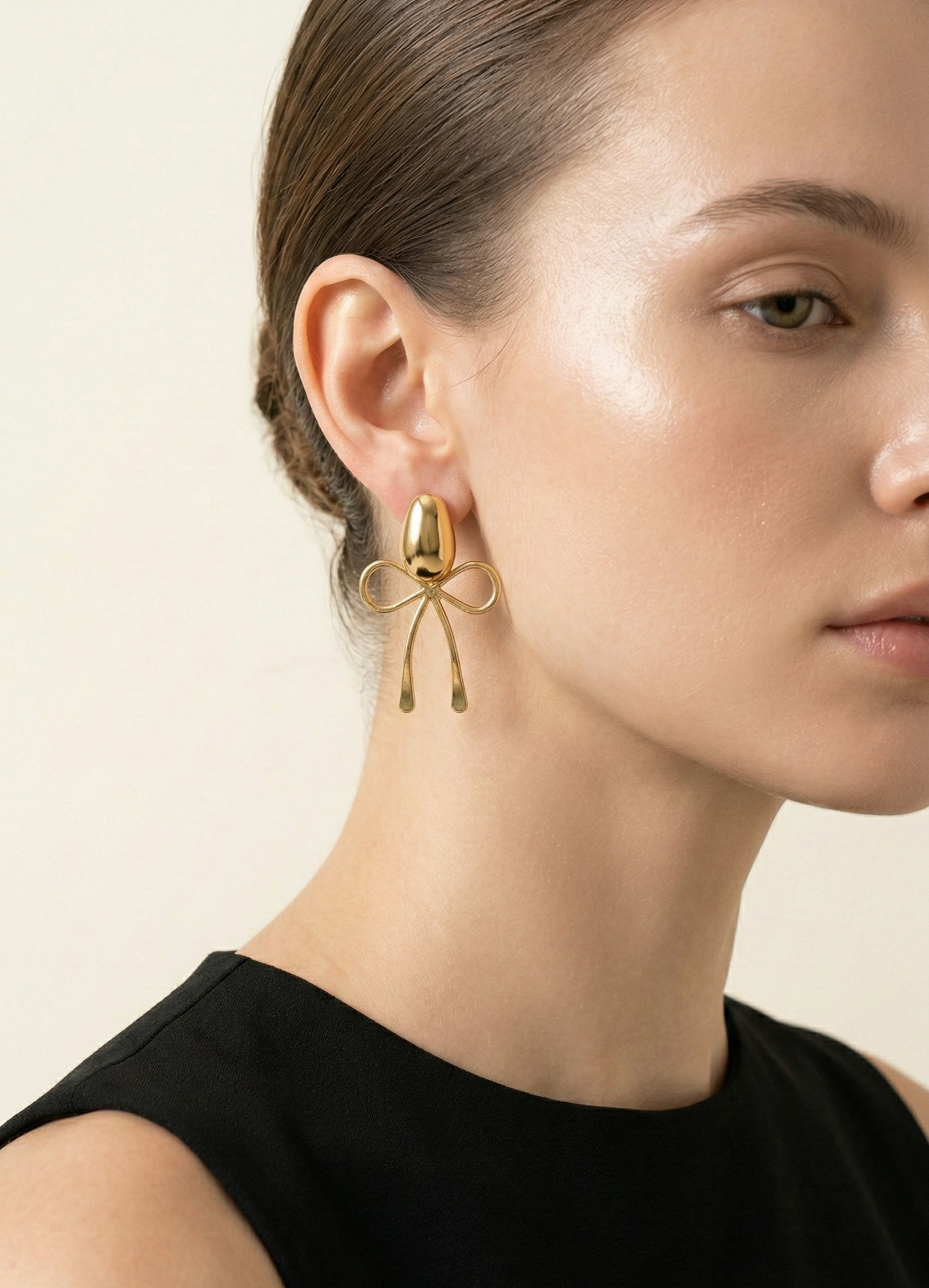 Golden Bow Drop Earrings