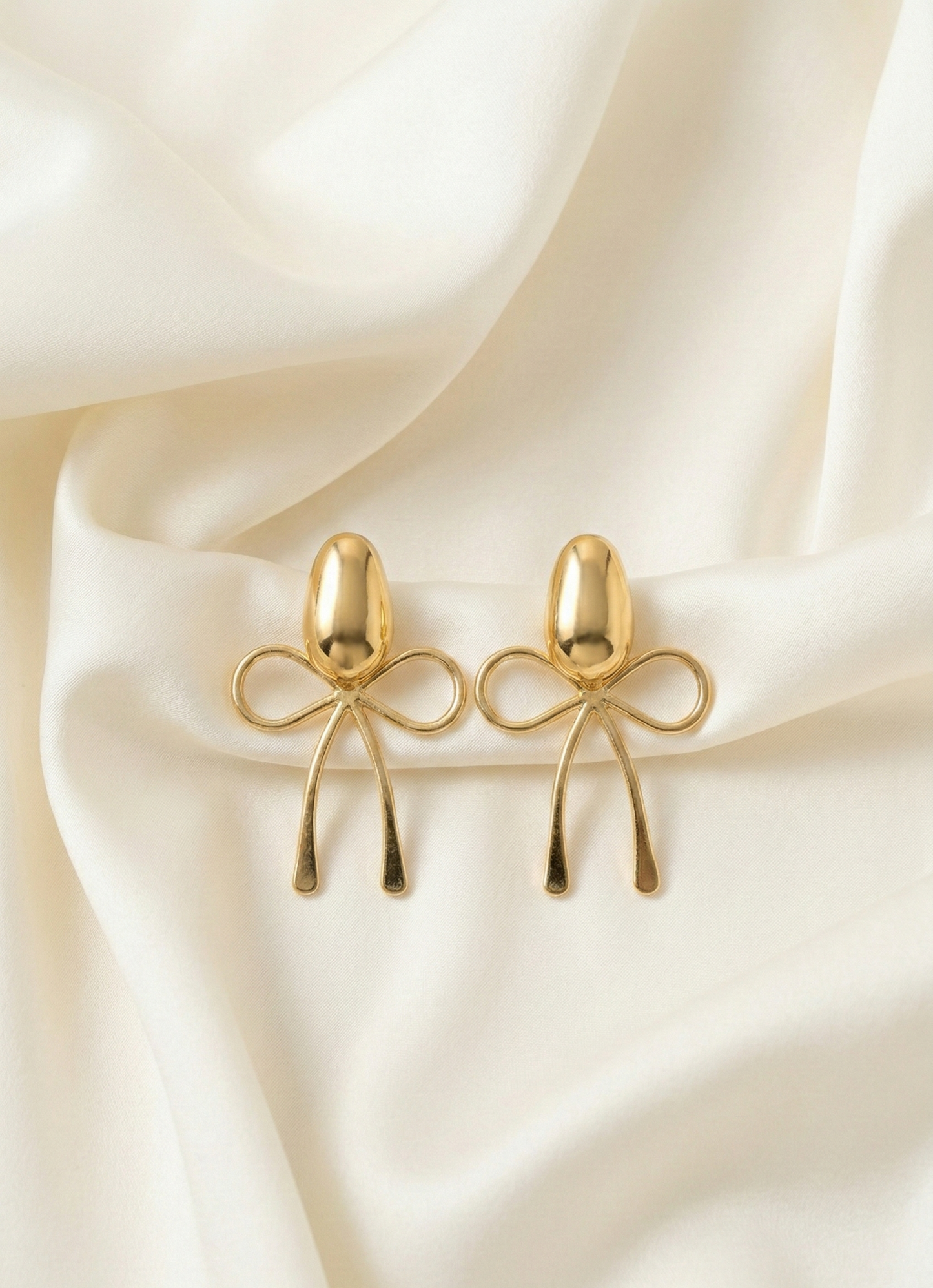 Golden Bow Drop Earrings