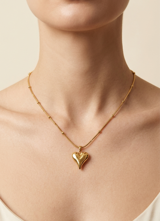 Golden Royal Heart Necklace