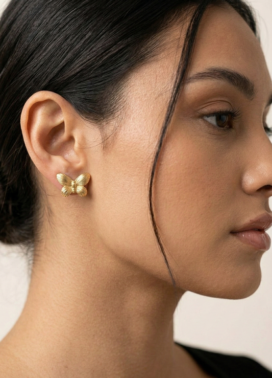 Mini Butterfly Charm Hoops