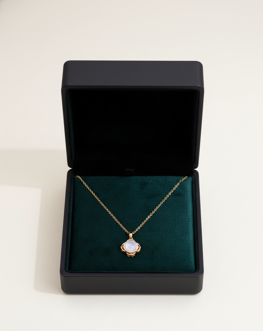 Golden Crystal Blossom Necklace