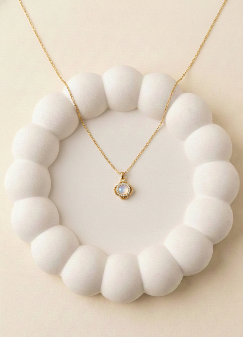 Golden Crystal Blossom Necklace