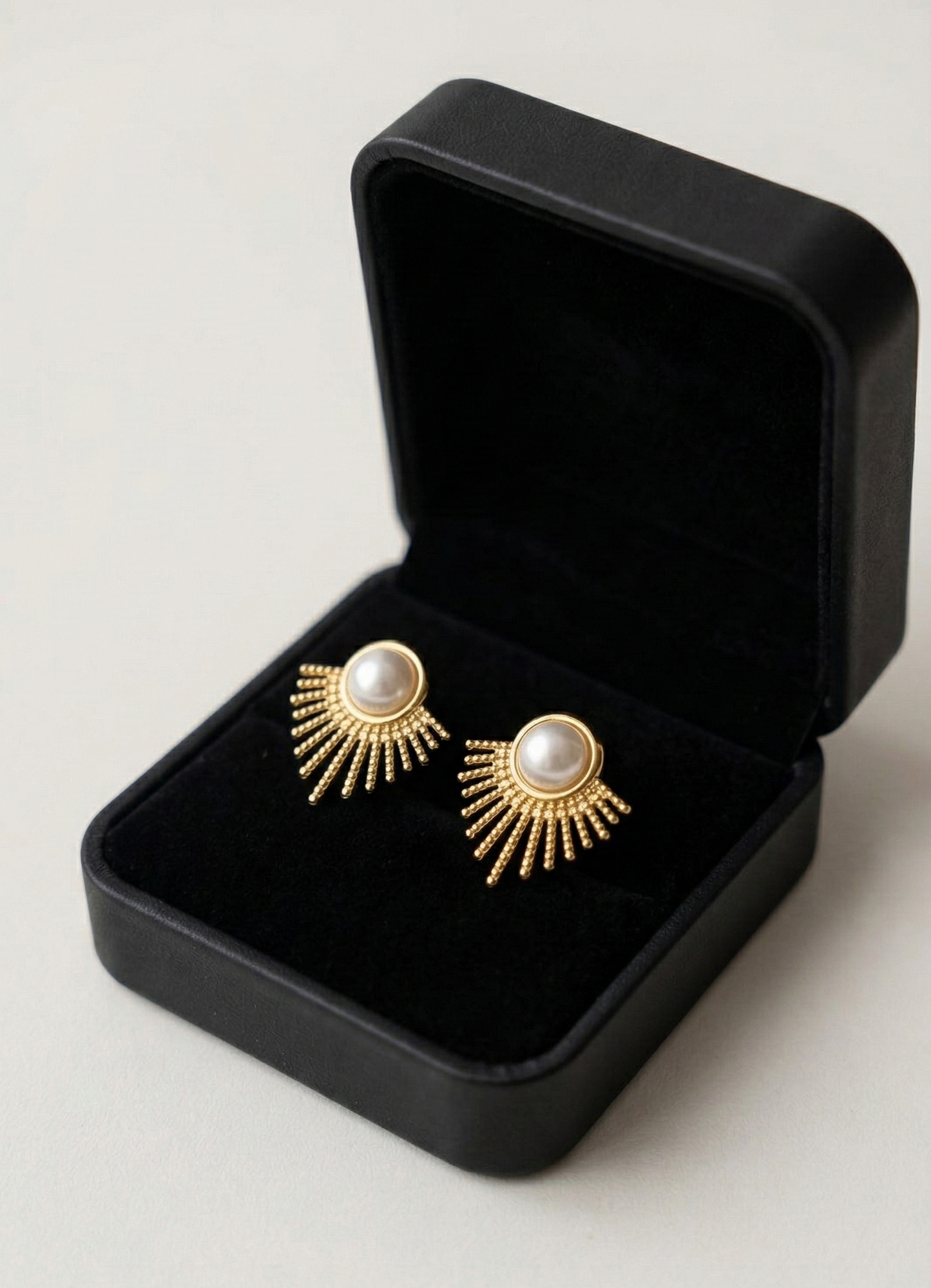 Pearl Crown Hoop Earrings
