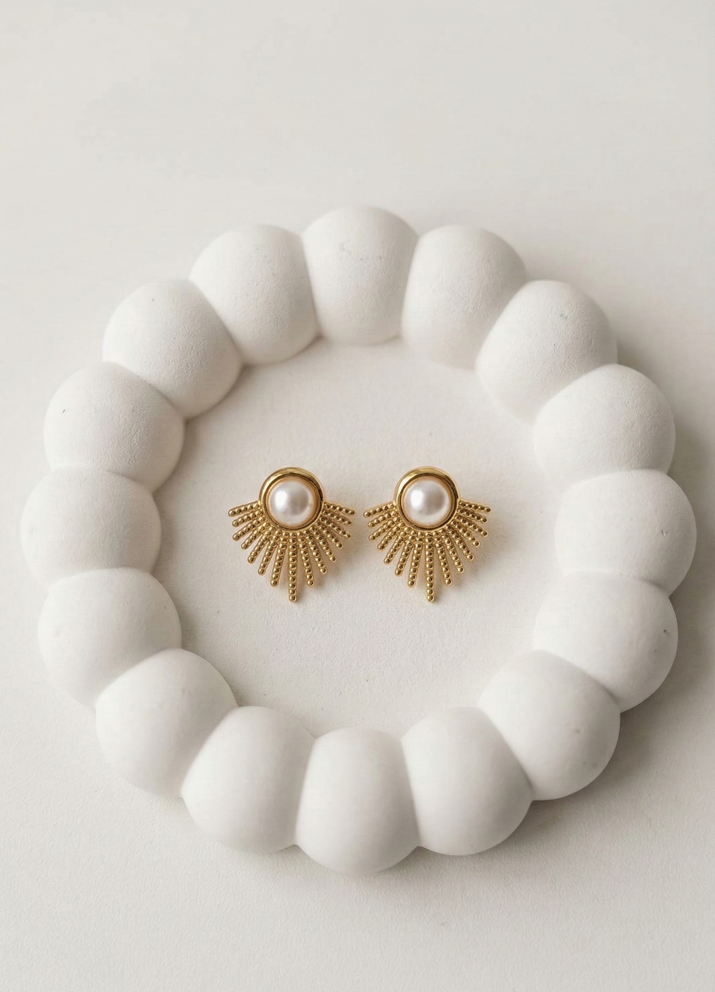 Pearl Crown Hoop Earrings