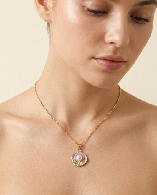 Purple Bloom Pearl Necklace