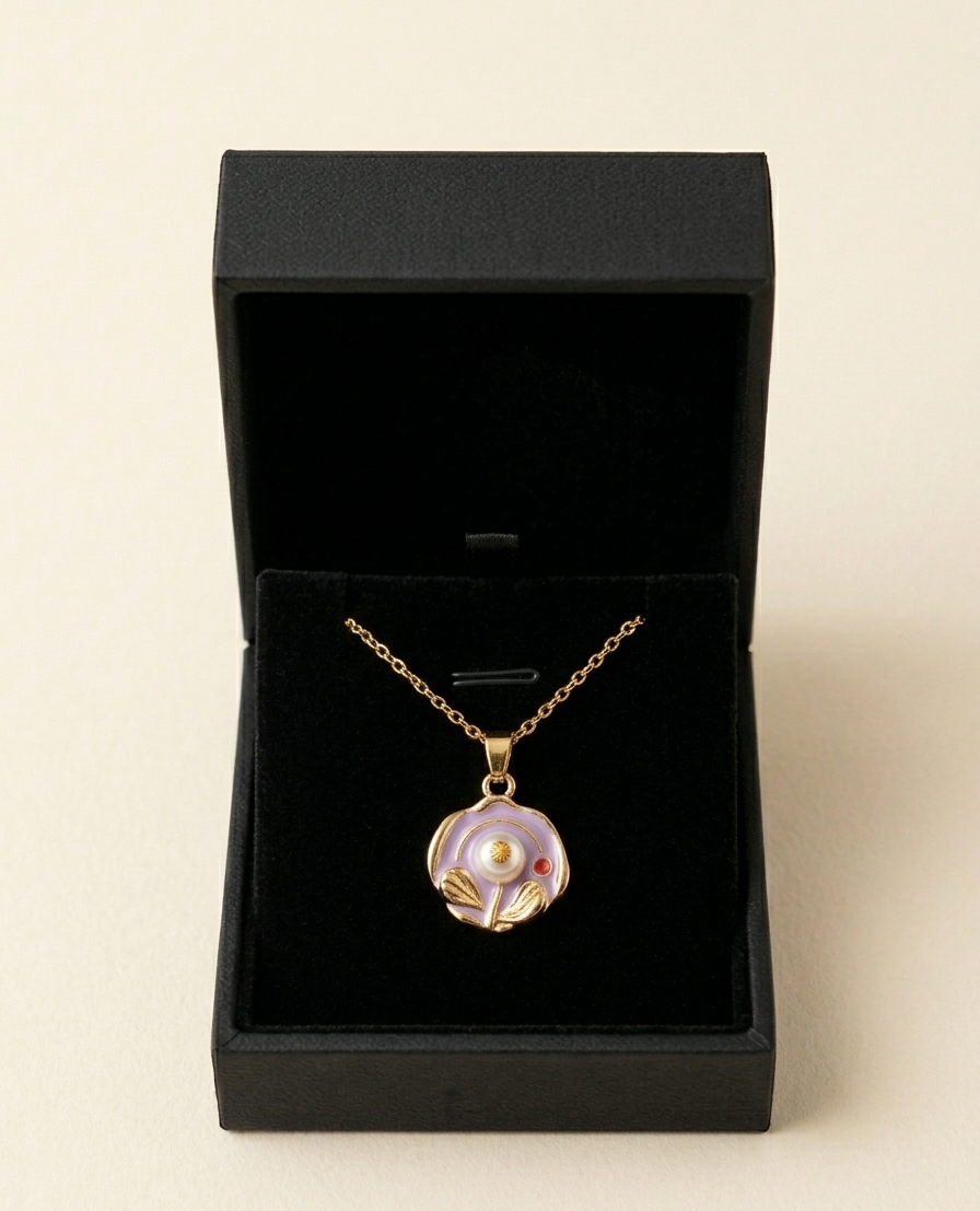 Purple Bloom Pearl Necklace