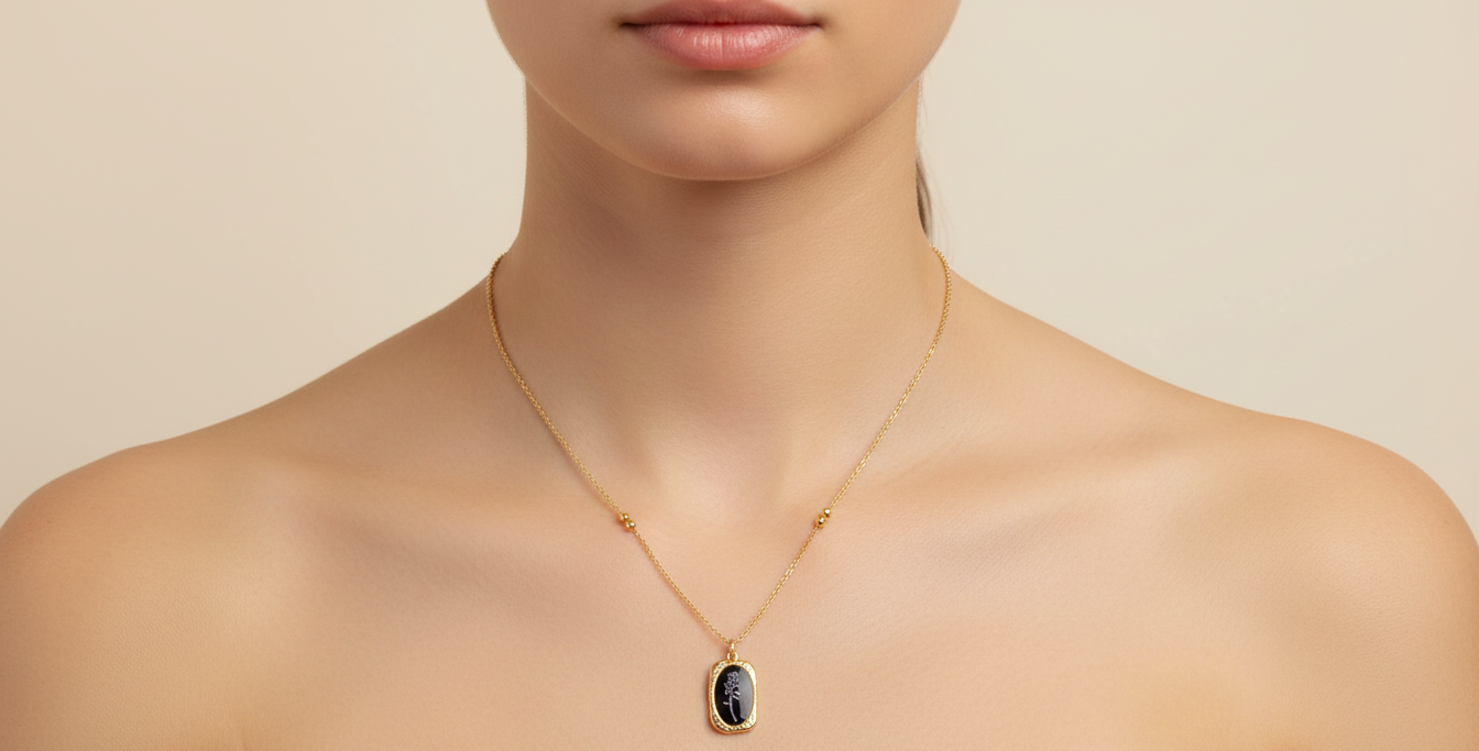 Silver Bloom Rose Necklace