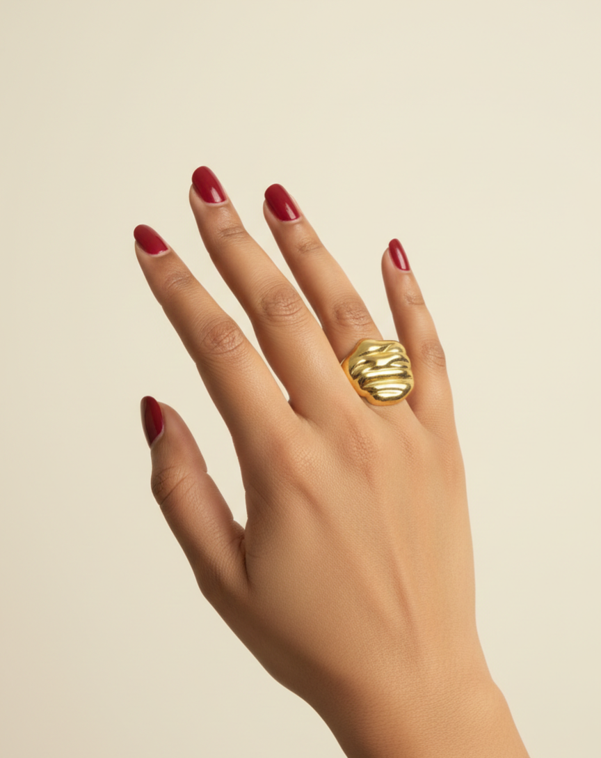 Golden Wave Ring