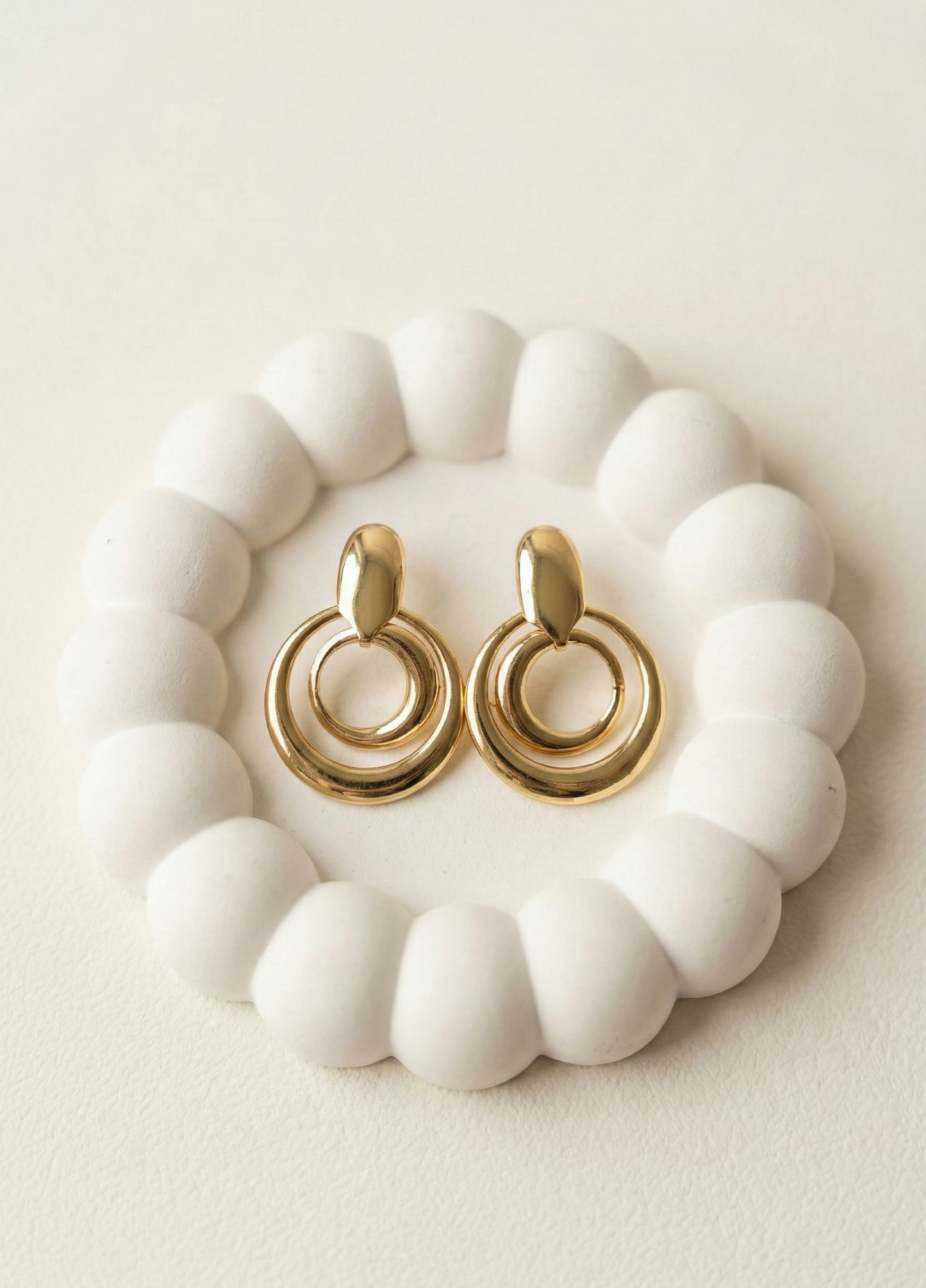 Golden Duo Circle Earrings