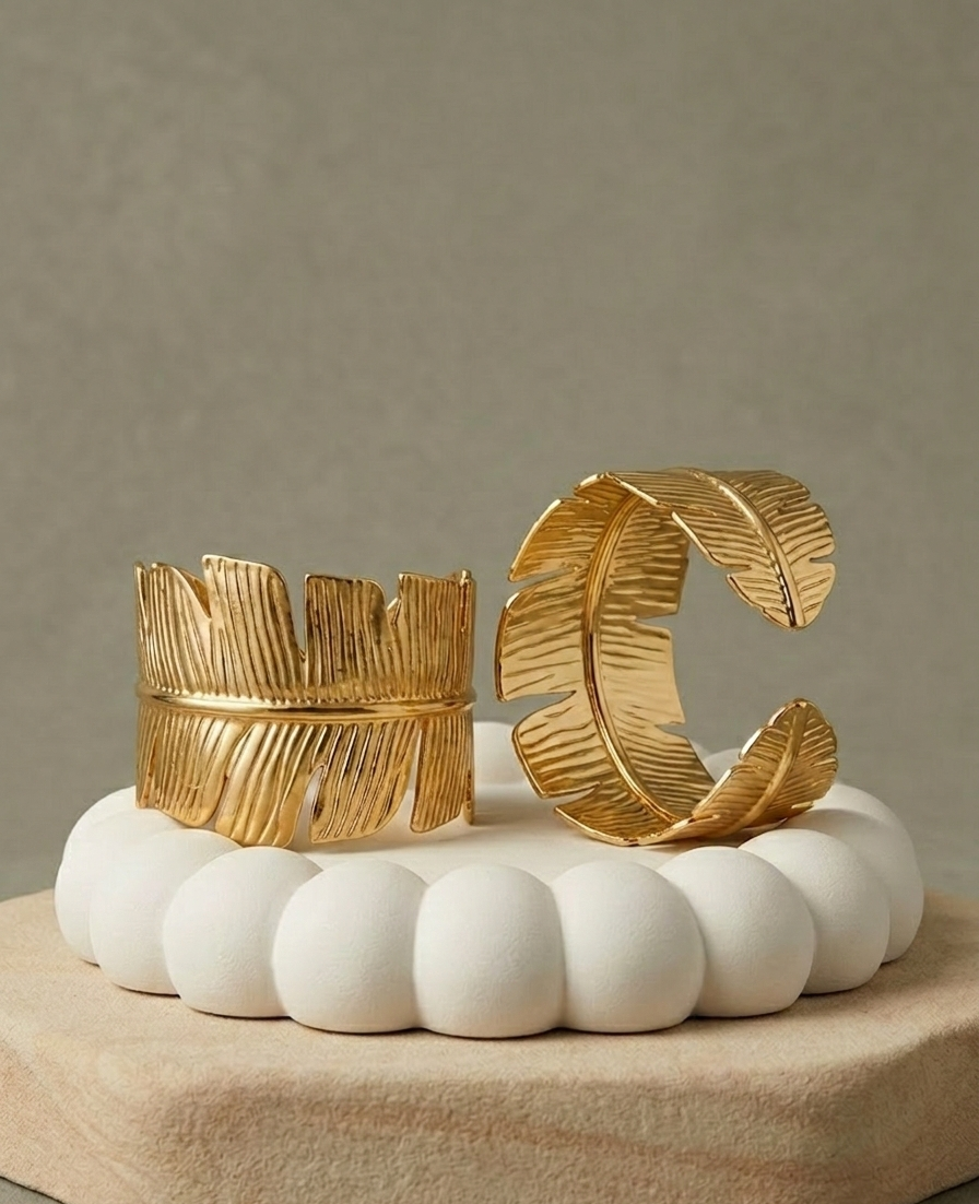 Golden Leaf Cuff Bracelet
