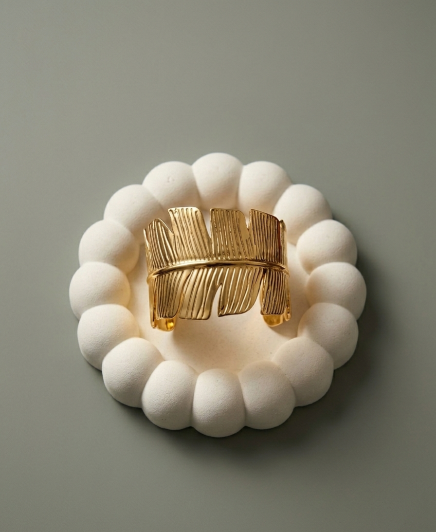 Golden Leaf Cuff Bracelet