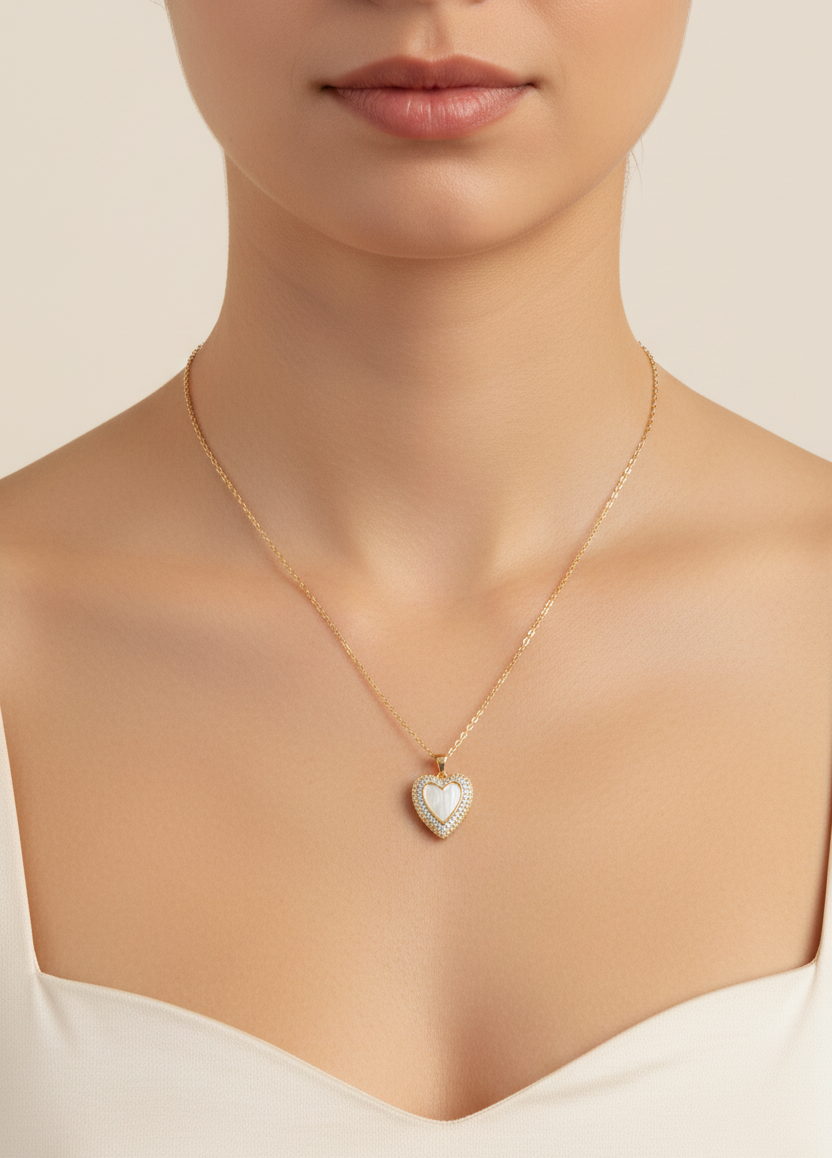 Snow Heart Spark Necklace