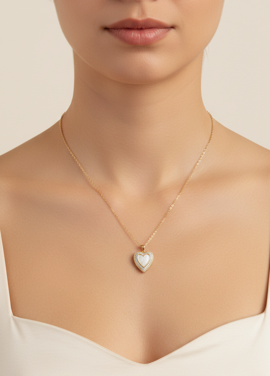 Snow Heart Spark Necklace