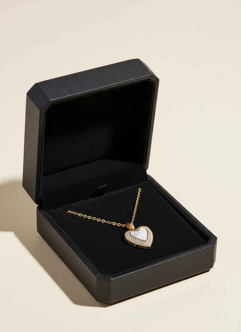 Snow Heart Spark Necklace