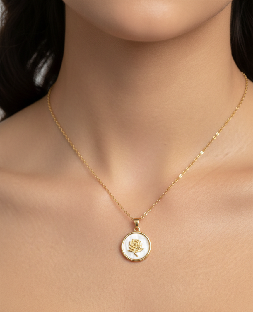 Luna Rose Pendant Necklace